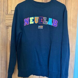 Cotton On Men's Multicolor Lettered Black Crewneck Sweater